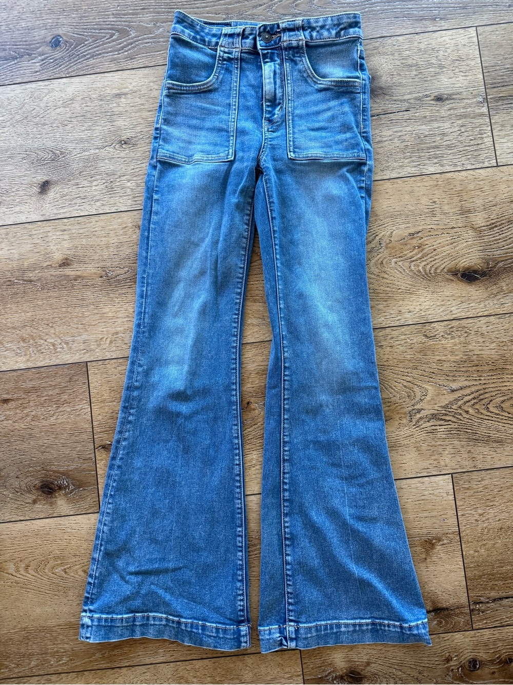 American Eagle Outfitters Blue Flare Wide-Leg Jeans
